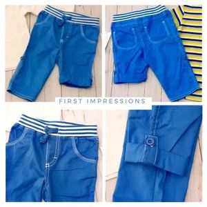 First Impressions Baby Boy's Roll Tab Convertible Pants - Blue - 6-9M 12M